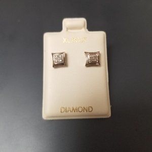 10K DIAMOND / WHITE GOLD / XL POST STUD EARRINGS